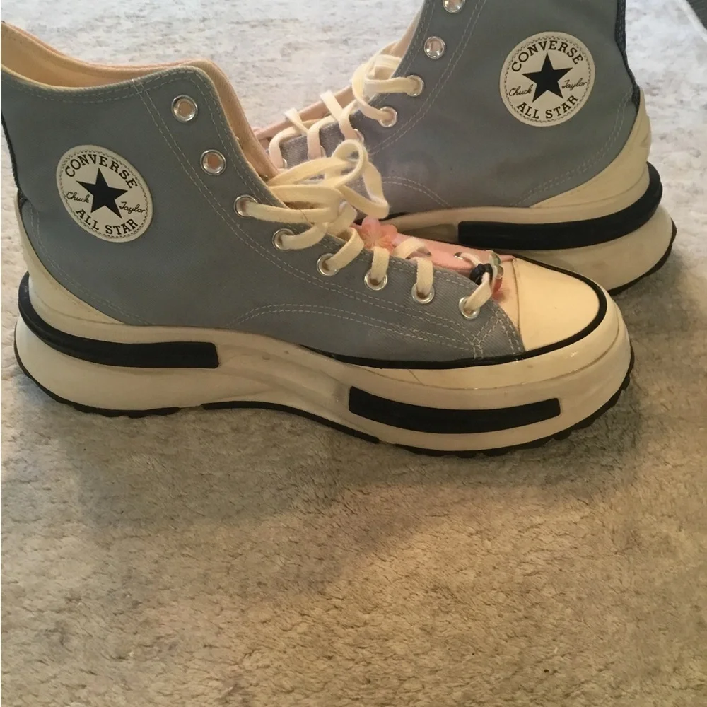 Converse Women's Pink and Blue High-Top Sneakers Run Star Legacy Size 12